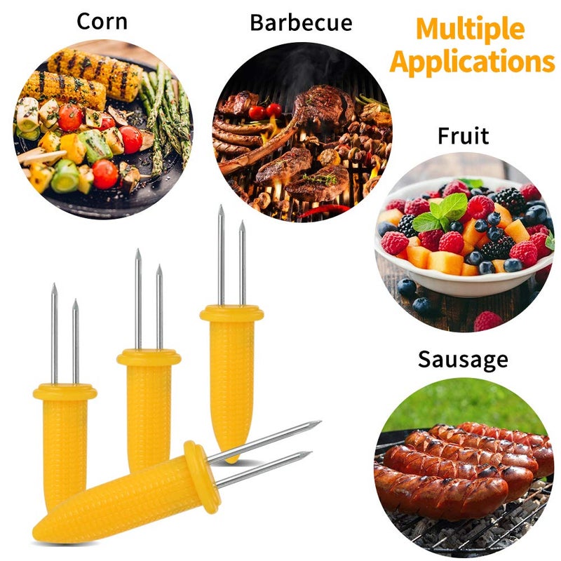 DySaLic Corn Holders Set, 20PCS Stainless Steel Corn Cob Holders, Corn on The Cob Skewers for BBQ, Durable Anti-Scald Corn on the Cob holders with Storage Box for Home Cooking Forks - Image 4